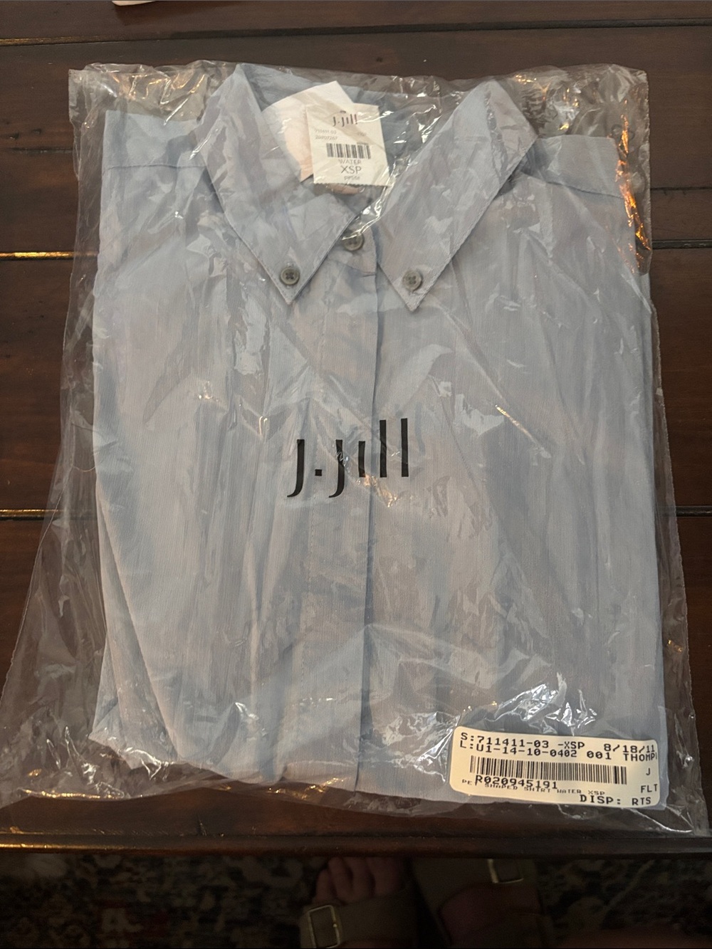 J. Jill Pale Blue Button-Down Shirt